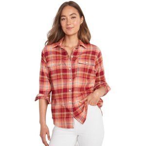Women's Old Navy Cotton  Plaid Flannel Boyfriend Shirt Size Large
